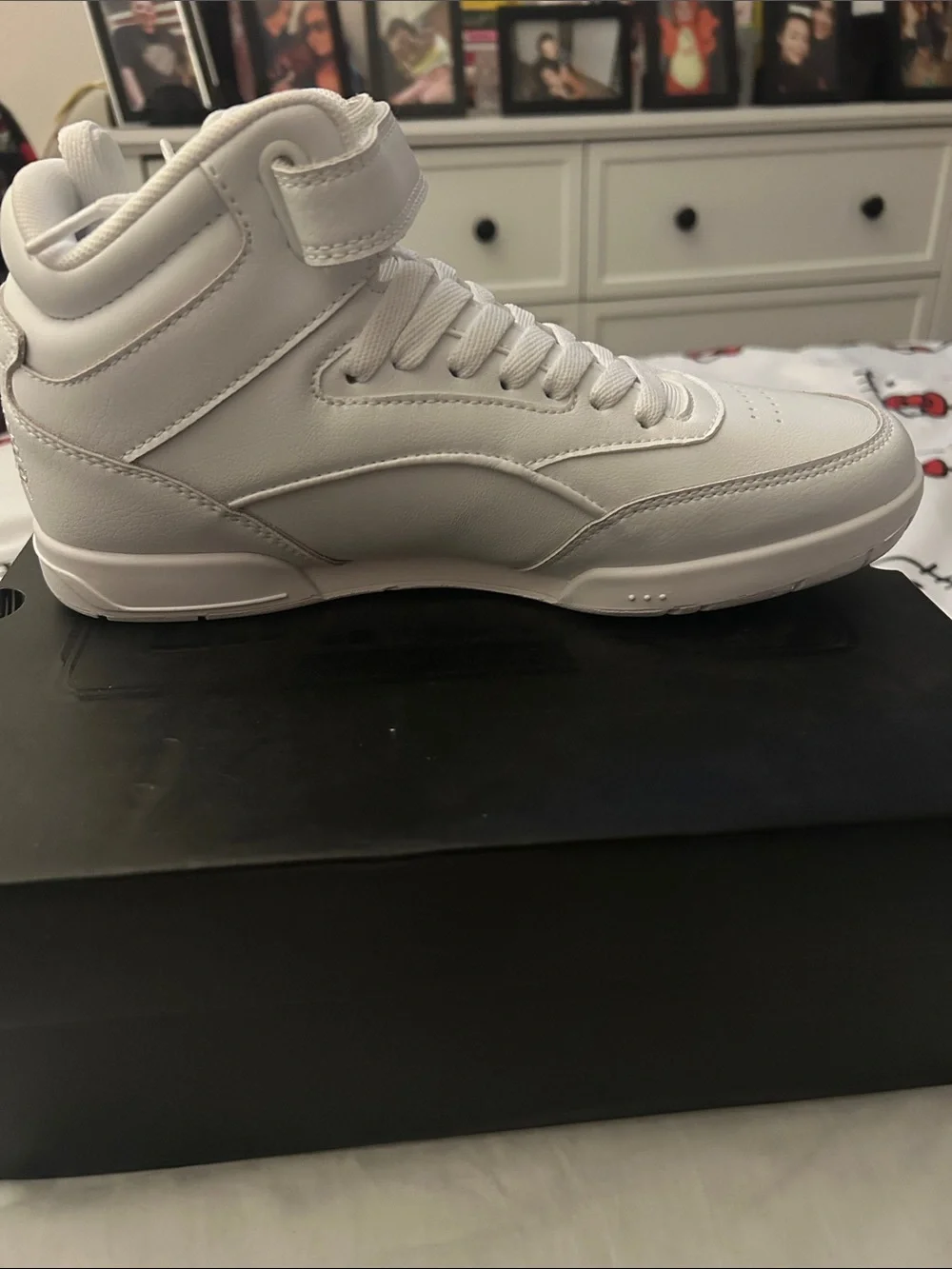 L.A. Gear All-White High-Top Sneaker with Strap